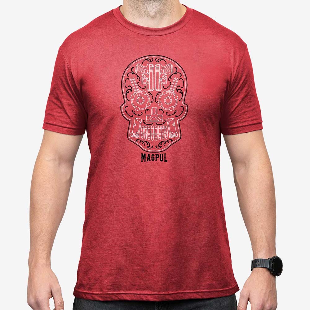 MAGPUL | SUGAR SKULL BLEND T-SHIRT | RED HEATHER i gruppen MAGPUL KAMPANJ hos Equipt AB (MAG1217-612)