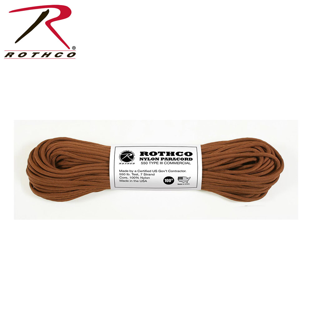 Rothco Nylon Paracord Type III 550 LB 100FT | Chocolate i gruppen PARACORD hos Equipt AB (R-122)