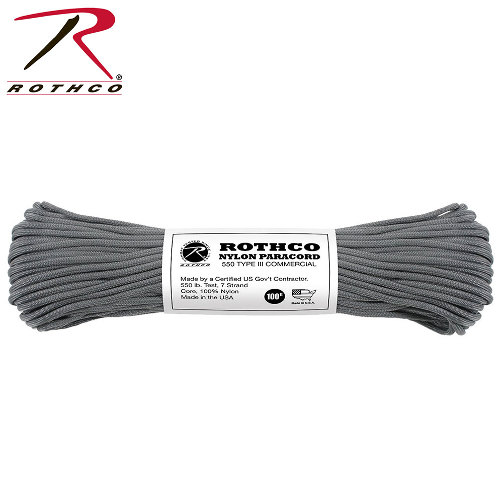 Rothco Nylon Paracord Type III 550 LB 100FT | Charcoal i gruppen PARACORD hos Equipt AB (R-128)