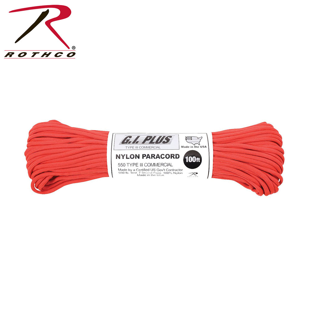 Rothco Nylon Paracord Type III 550 LB 100FT | Rd i gruppen PARACORD hos Equipt AB (R-146)