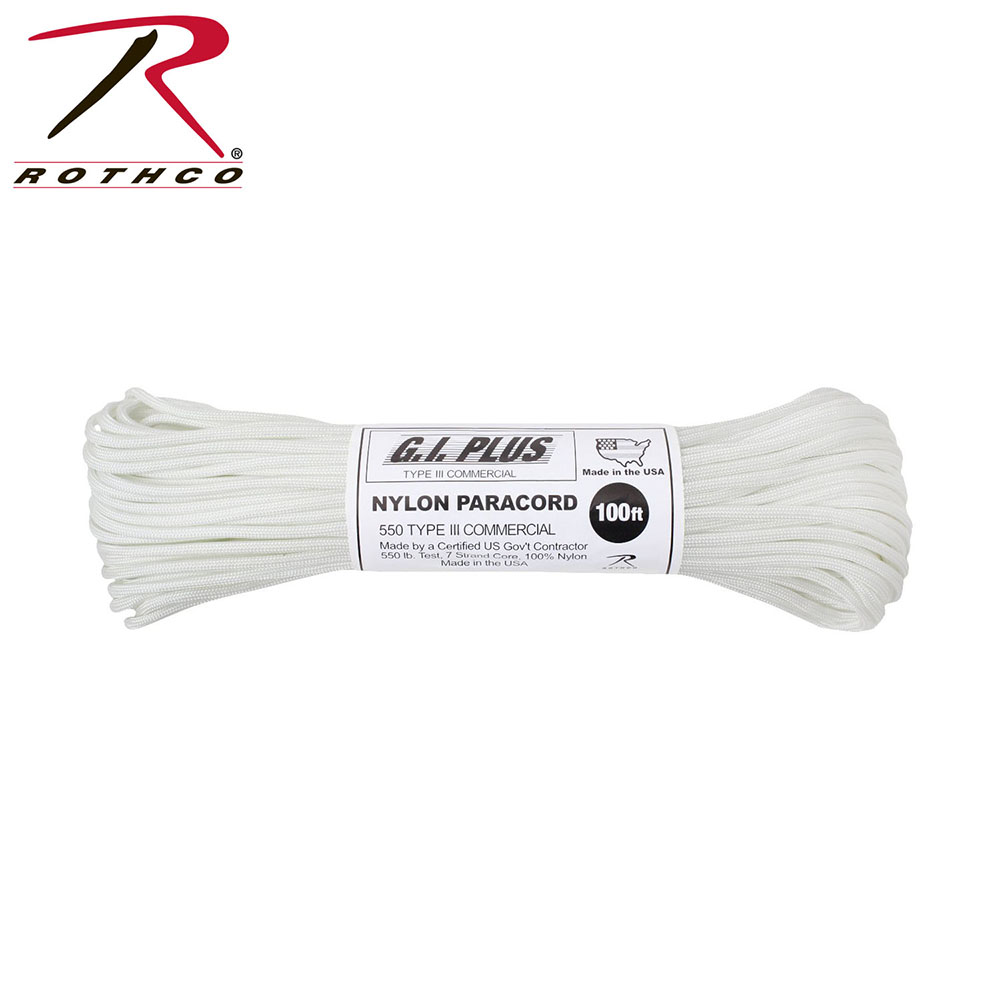 Rothco Nylon Paracord Type III 550 LB 100FT | Vit i gruppen PARACORD hos Equipt AB (R-147)