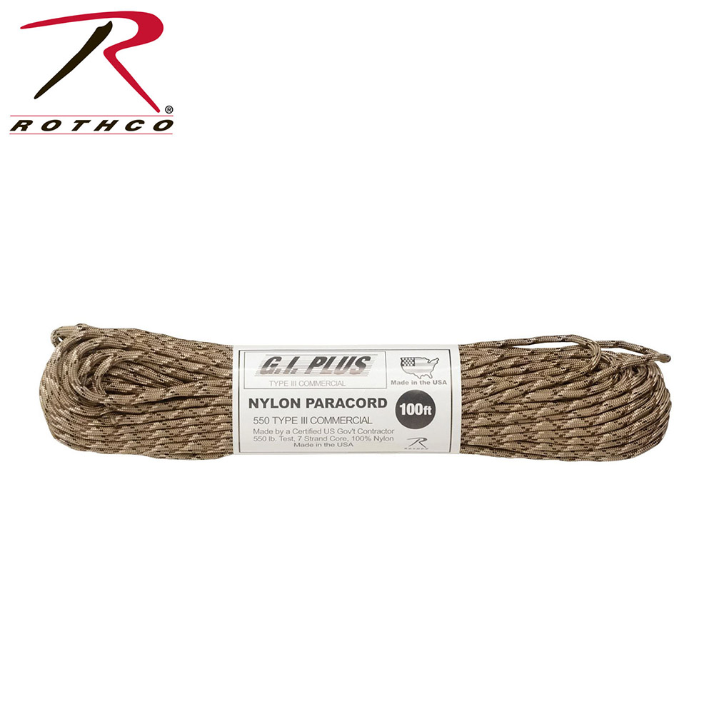 Rothco Nylon Paracord Type III 550 LB 100FT | Desert Camo i gruppen PARACORD hos Equipt AB (R-182)