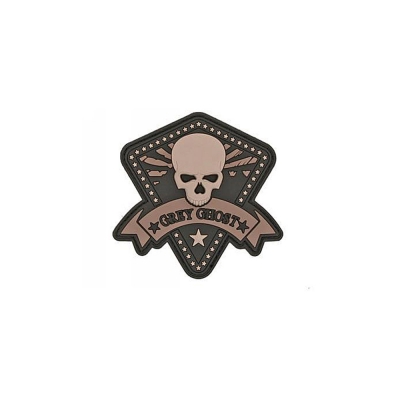 GREY GHOST | PVC Logo Morale Patch | Black