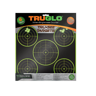 TRUGLO | TRU SEE SPLATTER TARGET 5-BULLSEYE | 6 pack