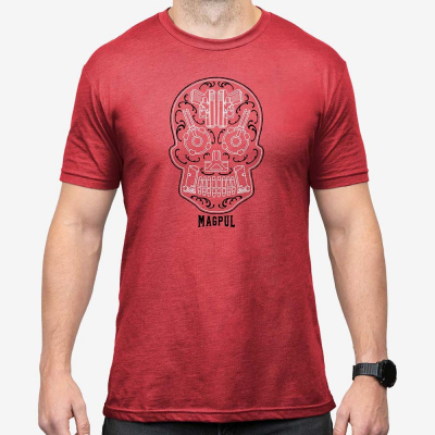 MAGPUL | SUGAR SKULL BLEND T-SHIRT | RED HEATHER