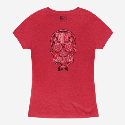 MAGPUL | Women's Sugar Skull Blend T-Shirt | RED HEATHER