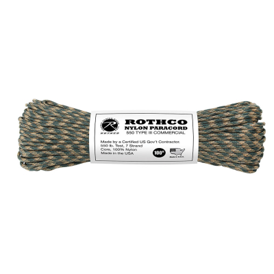 Rothco Nylon Paracord Type III 550 LB 100FT | Woodland