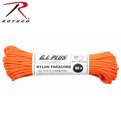 Rothco Nylon Paracord Type III 550 LB 100FT | Safety Orange