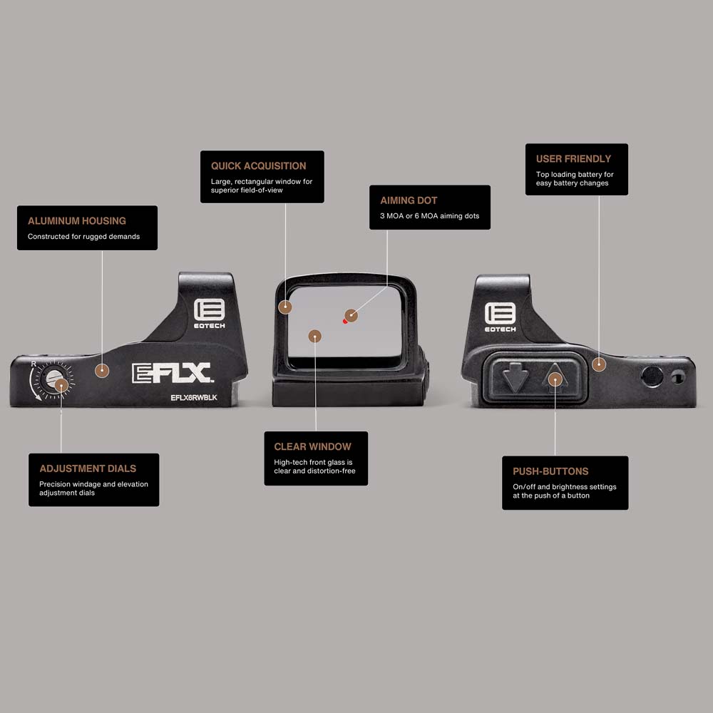 EOTECH | EFLX MINI RED DOT SIGHT | 3 MOA | HOLOGRAFISKA SIKTEN