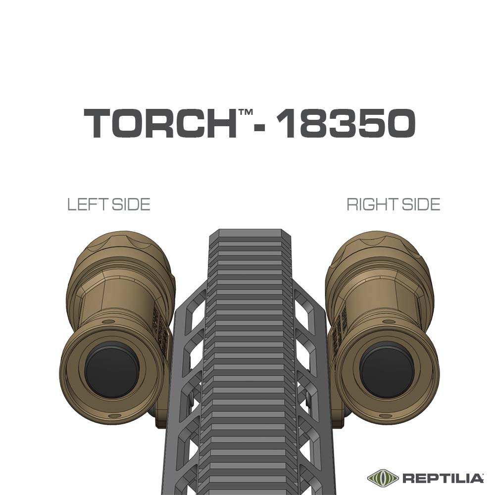 REPTILIA | TORCH | 3.7V/18350 | M-LOK | LIGHT BODY | LEFT SIDE | TOBACCO
