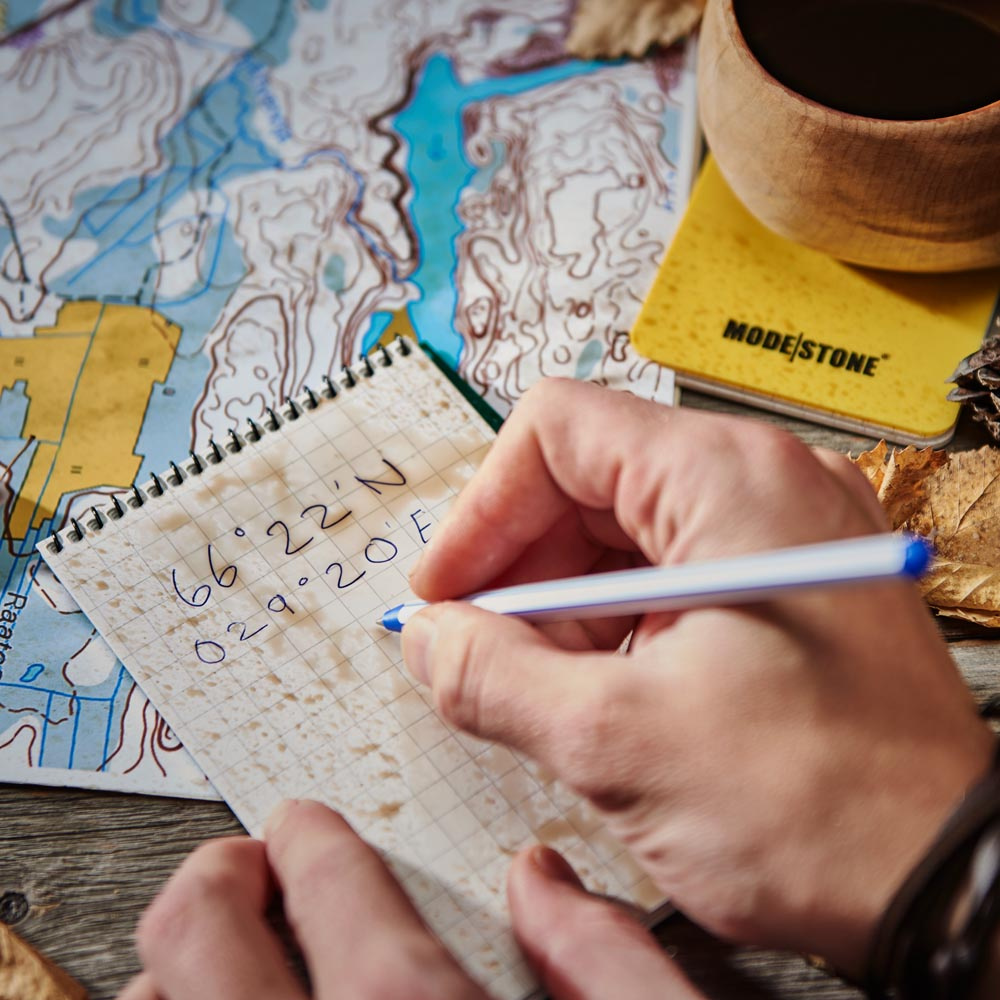 MODESTONE | 76x130 mm Notepad | 50 blad/100 sidor | Svart 