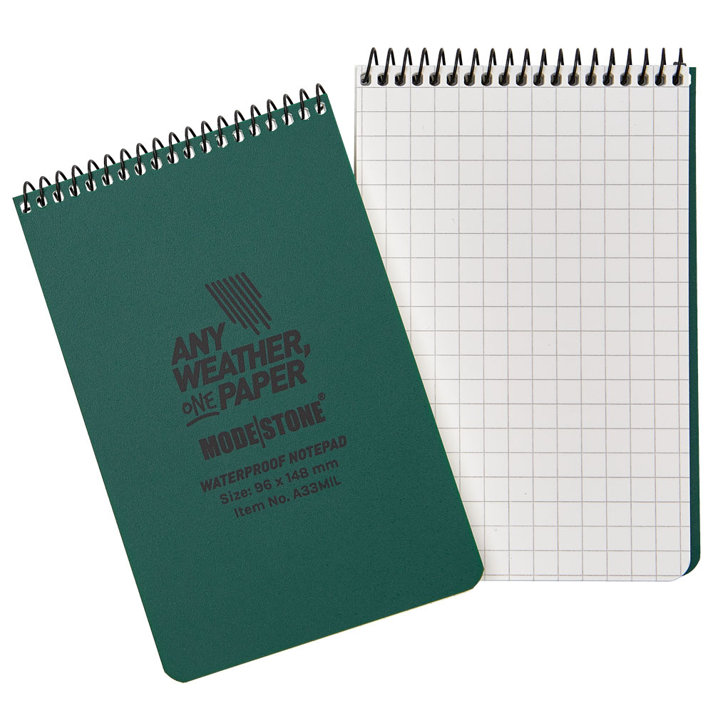 MODESTONE | 96x148 mm Notepad MIL | 50 blad/100 sidor | Gr�n