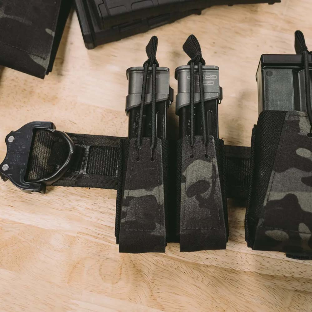 GBRS | DOUBLE PISTOL MAGAZINE POUCH | BUNGEE RETENTION | RANGER GREEN