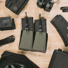 GBRS | DOUBLE RIFLE MAGAZINE POUCH | BUNGEE RETENTION | RANGER GREEN | 5.56