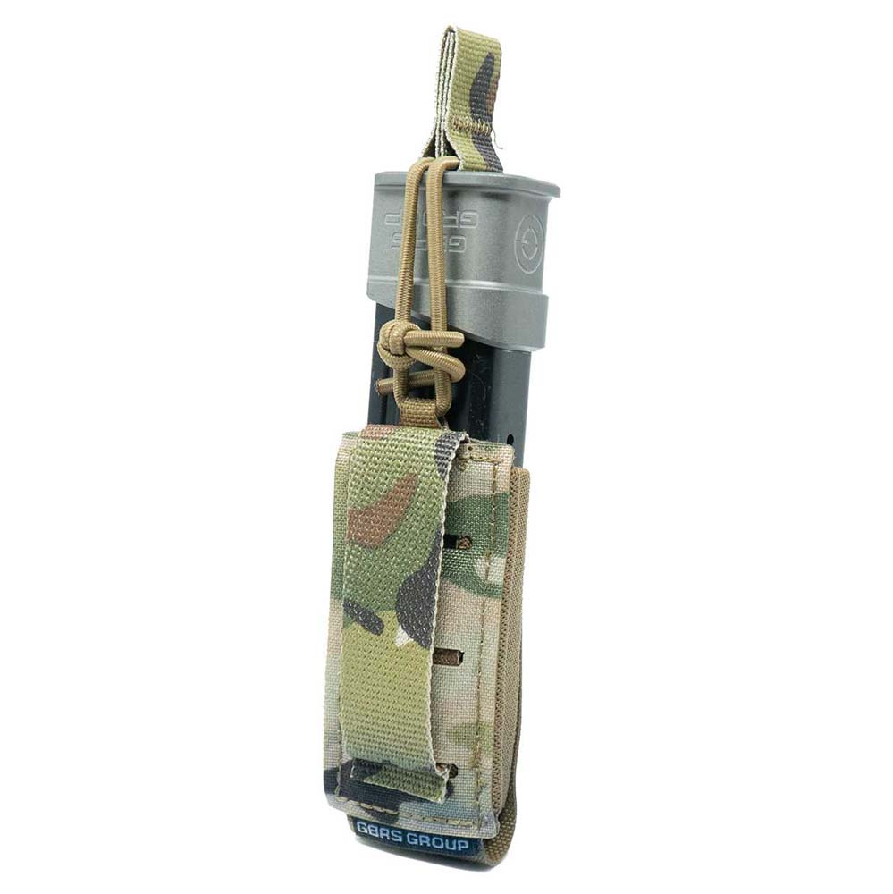 GBRS | SINGLE PISTOL MAGAZINE POUCH | BUNGEE RETENTION | RANGER GREEN