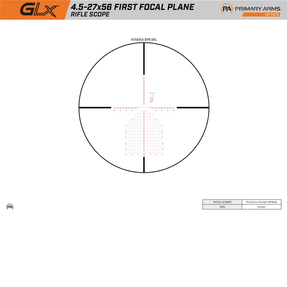  PRIMARY ARMS | GLx | 4.5-27X56 | FFP | BLACK