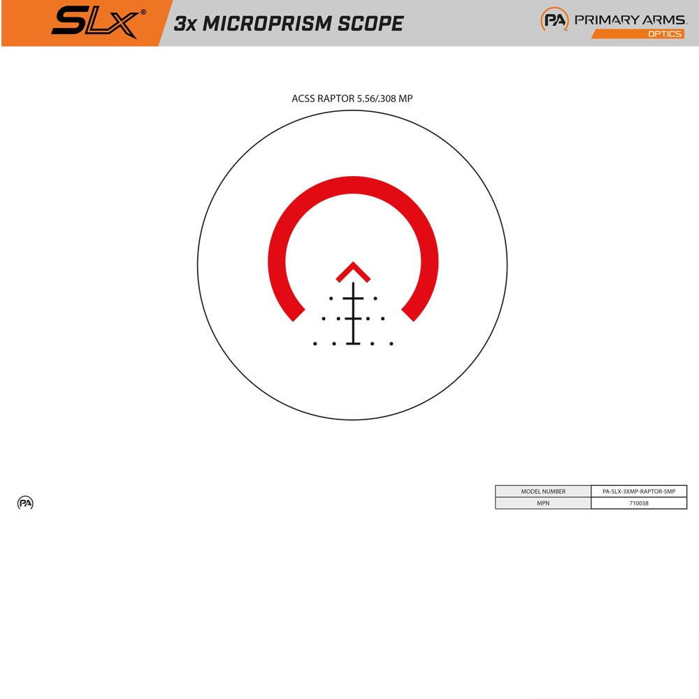  PRIMARY ARMS | SLx | 3X MICROPRISM | BLACK