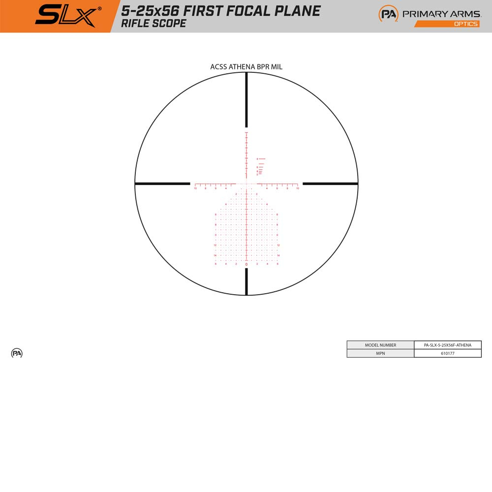 PRIMARY ARMS | SLx | 5-25X56 | FFP | BLACK
