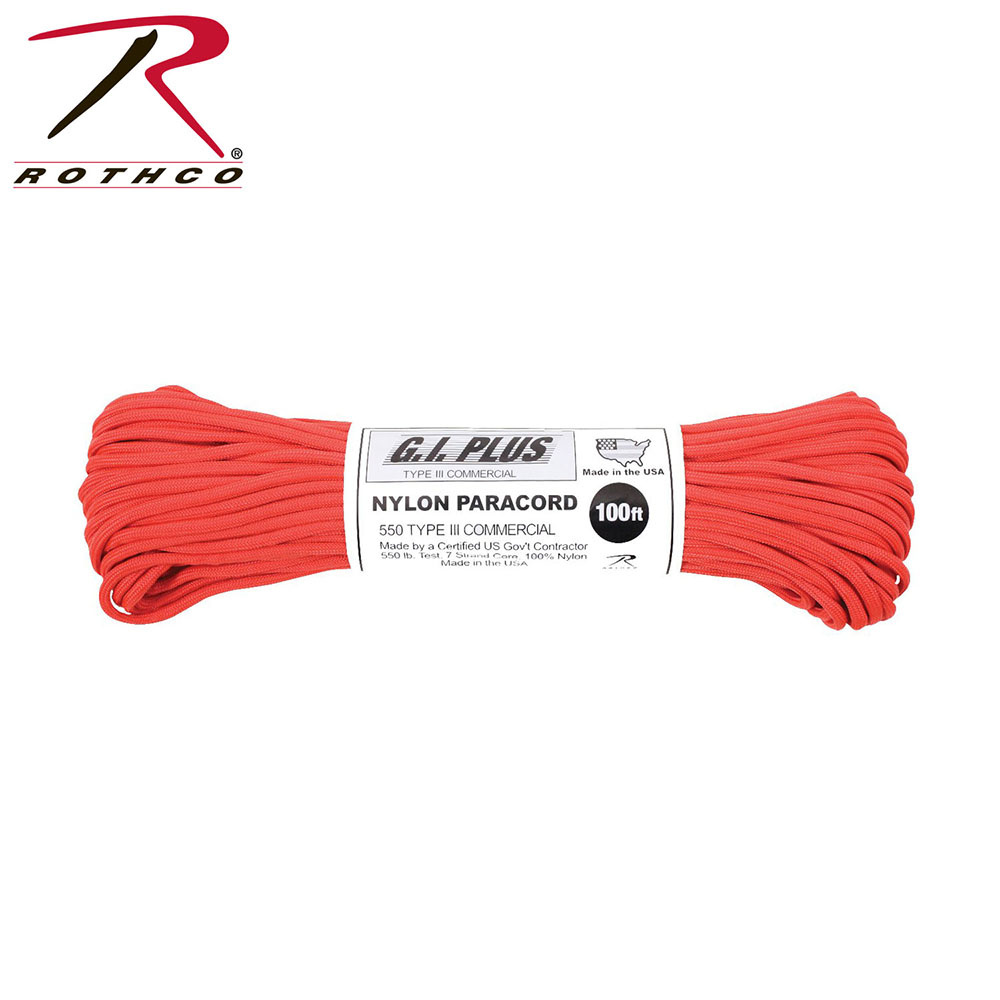 Rothco Nylon Paracord Type III 550 LB 100FT | R�d