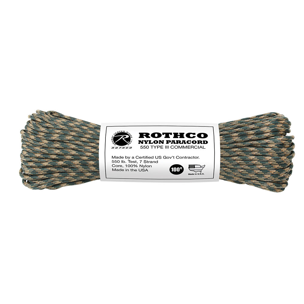Rothco Nylon Paracord Type III 550 LB 100FT | Woodland